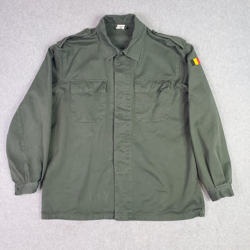 Vintage Seyntex Military Jacket Mens 54‎ Green Belgian Army Cotton 1993 90s